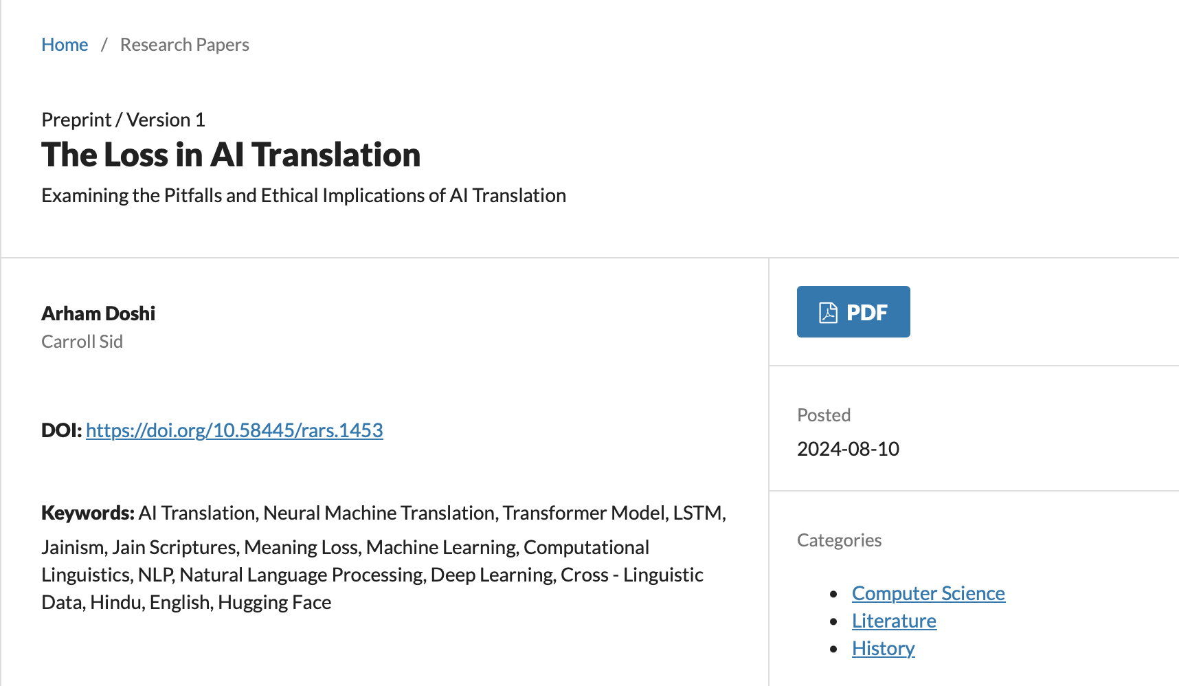AI Translation Research